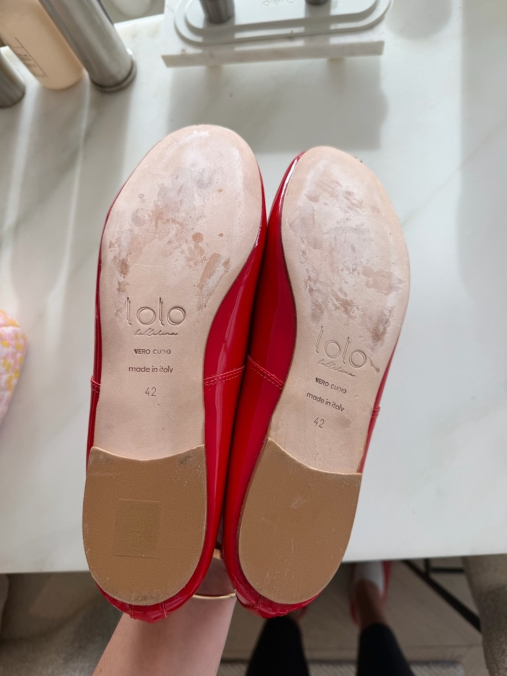 Lolo Ballerina Red Patent Ballet Flats - Classic Women's Slip-On EU42 - Picture 2 of 3